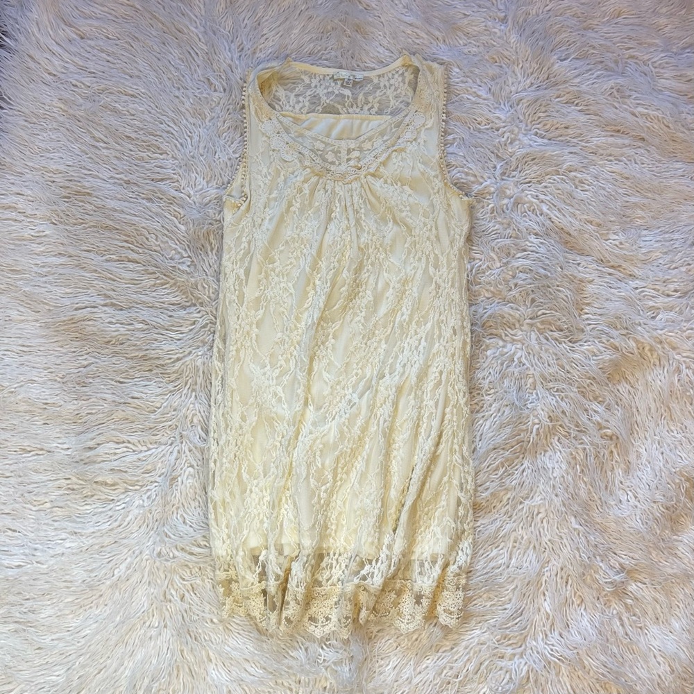 Elegant Cream Lace Dress